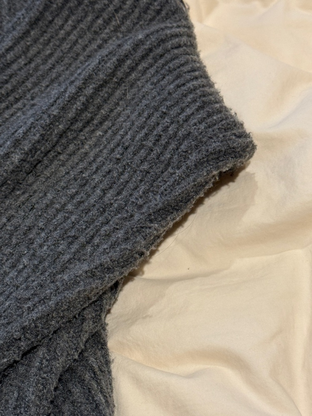 A&F Gray Ribbed Short Chunky Cardigan - Picture 5 of 10